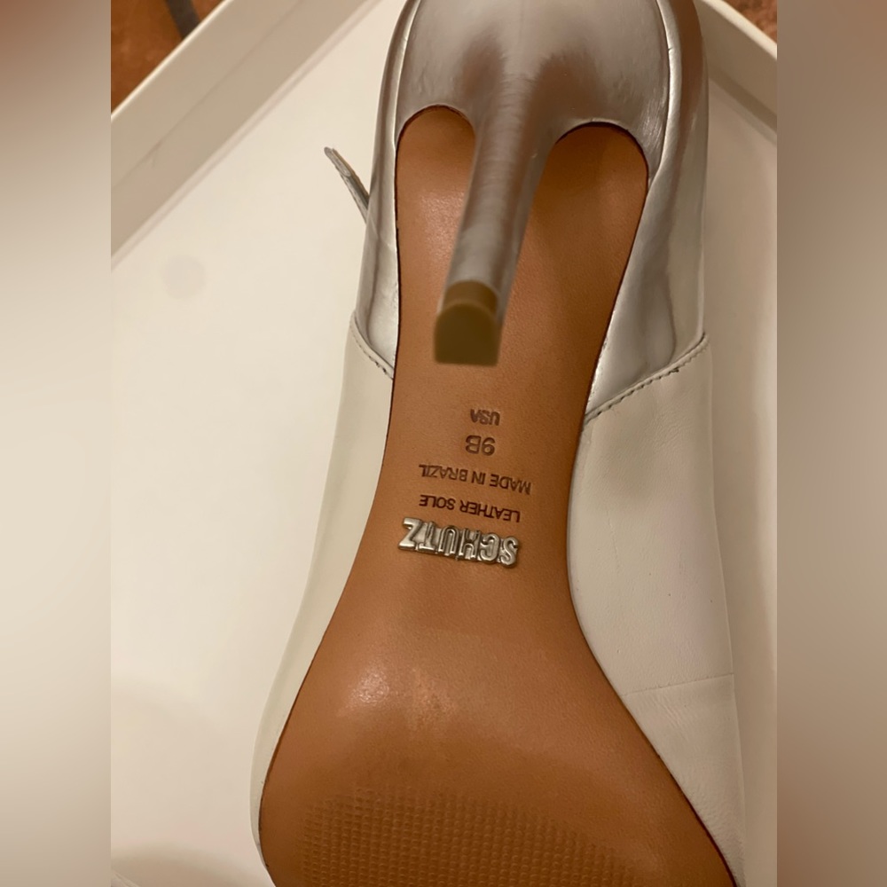Schutz Metallic Leather Color block high heels leather sandals - Picture 5 of 14